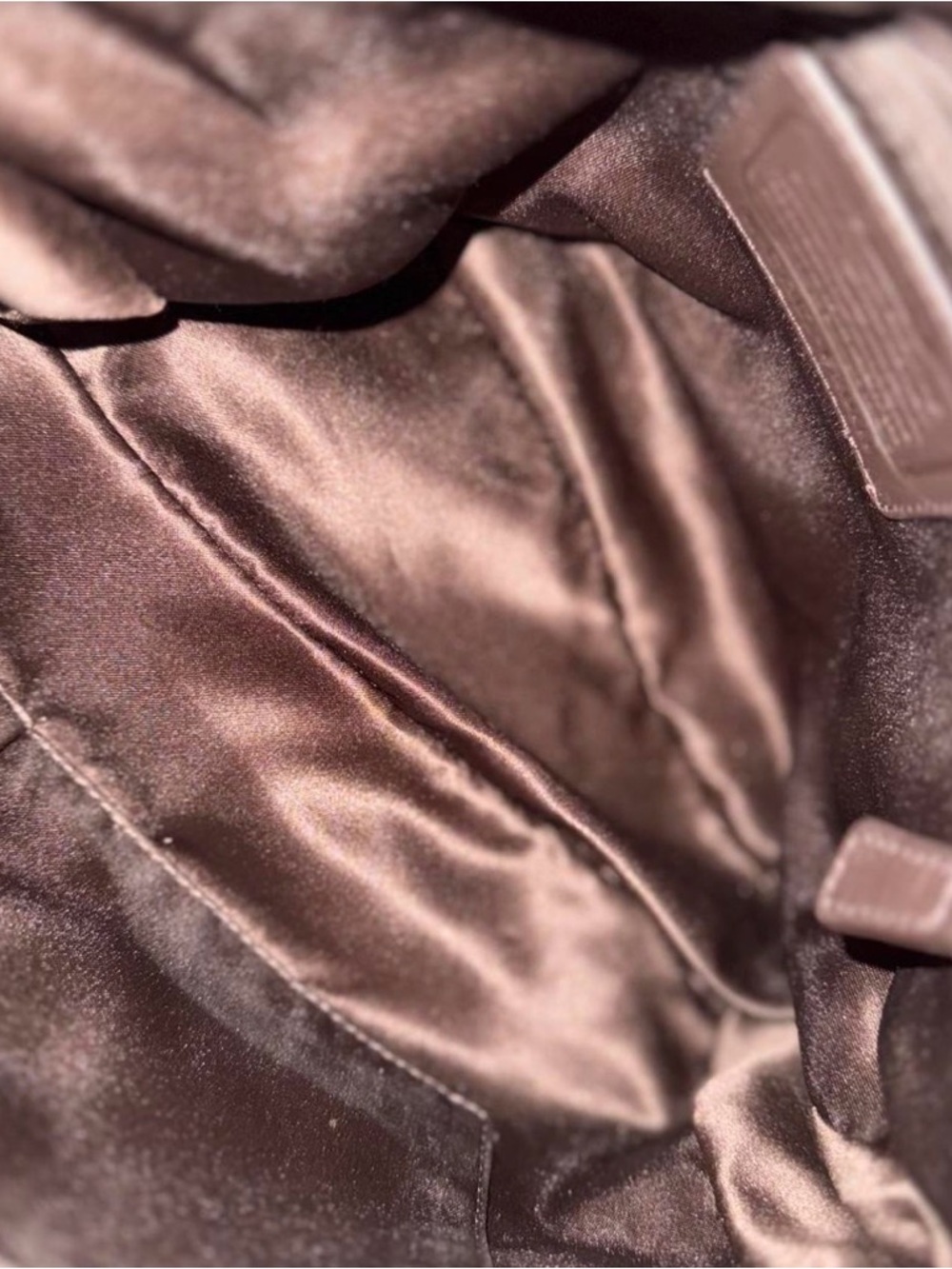 Coach Ashley Signature Hippie convertible shoulder bag in khaki and mahogany. - Picture 5 of 6